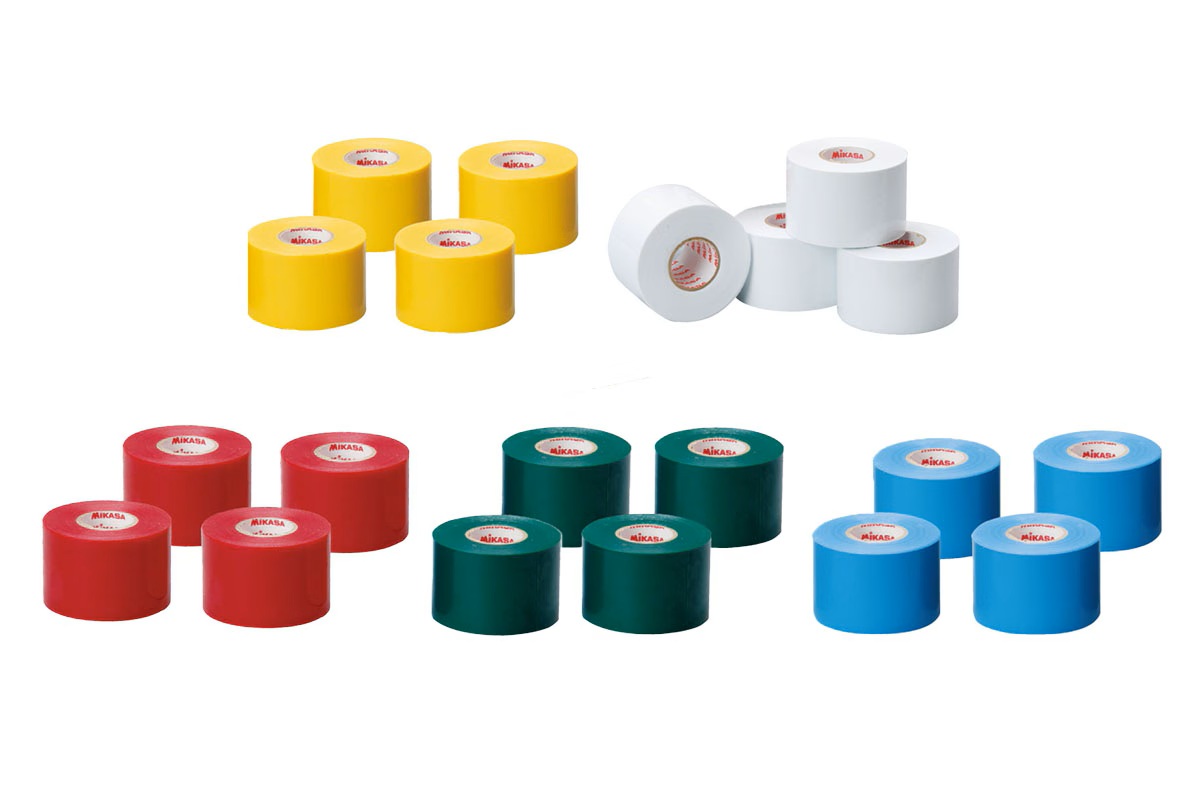 ラインテープ 伸びるタイプ 5cm幅 4巻入 体育館 備品 コート設営 【LTV-5025】