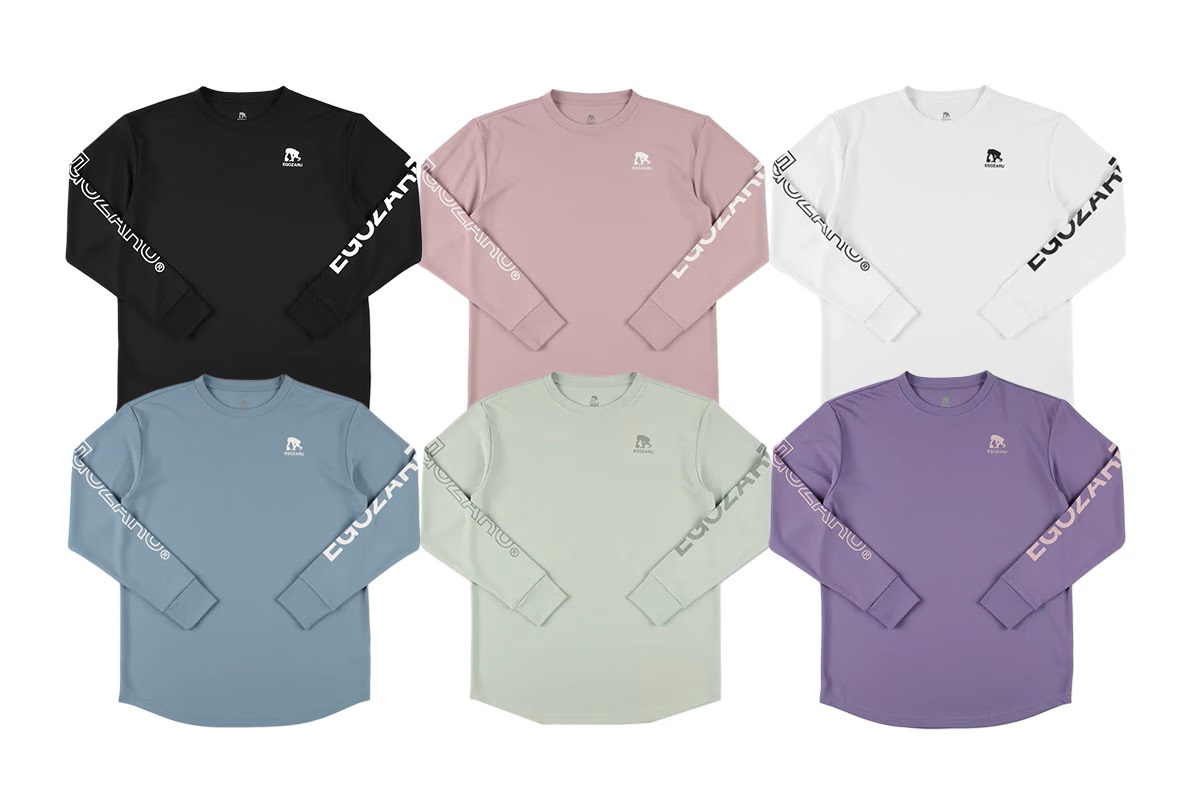 ワンサイドラインスリーブロゴ ロングスリーブTシャツ エゴザル 【EZFW25ULS001】 バスケ ロンt 長袖 練習