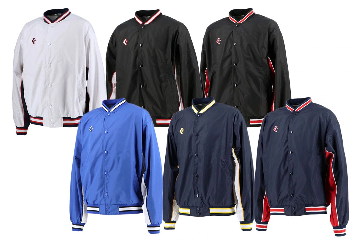 コンバース ウォームアップジャケット［前ボタン］【CB182112S】※セットアップ可能