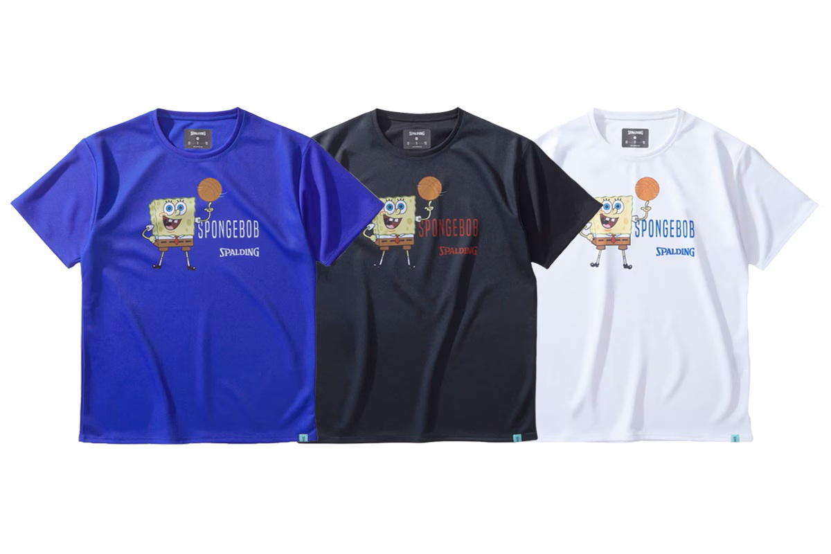 スポンジ・ボブスピニング バスケットボール ジュニアTシャツ スポルディング 【SJT24171S】 バスケ ｔシャツ 半袖 ●