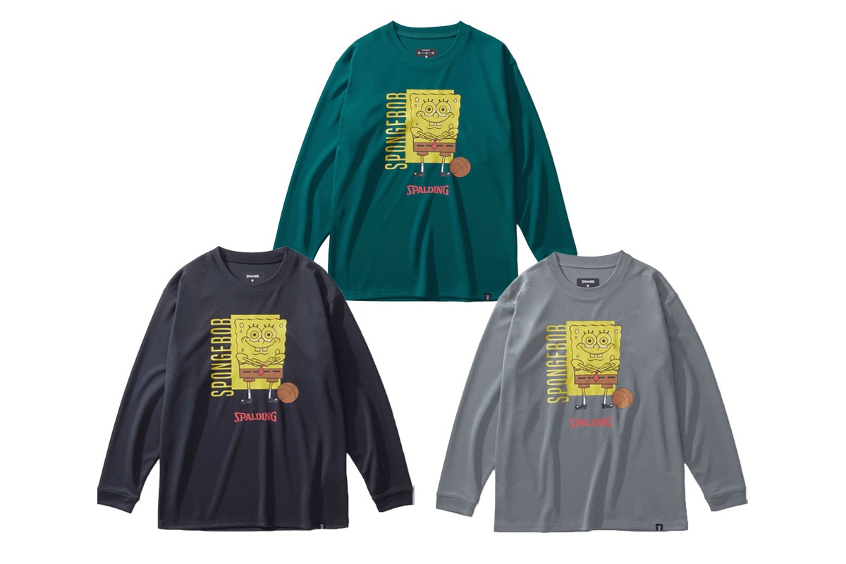 スポンジ・ボブ ジュニア ロングスリーブTシャツ スポルディング 【SJT24167S】 バスケ ロンt 長袖