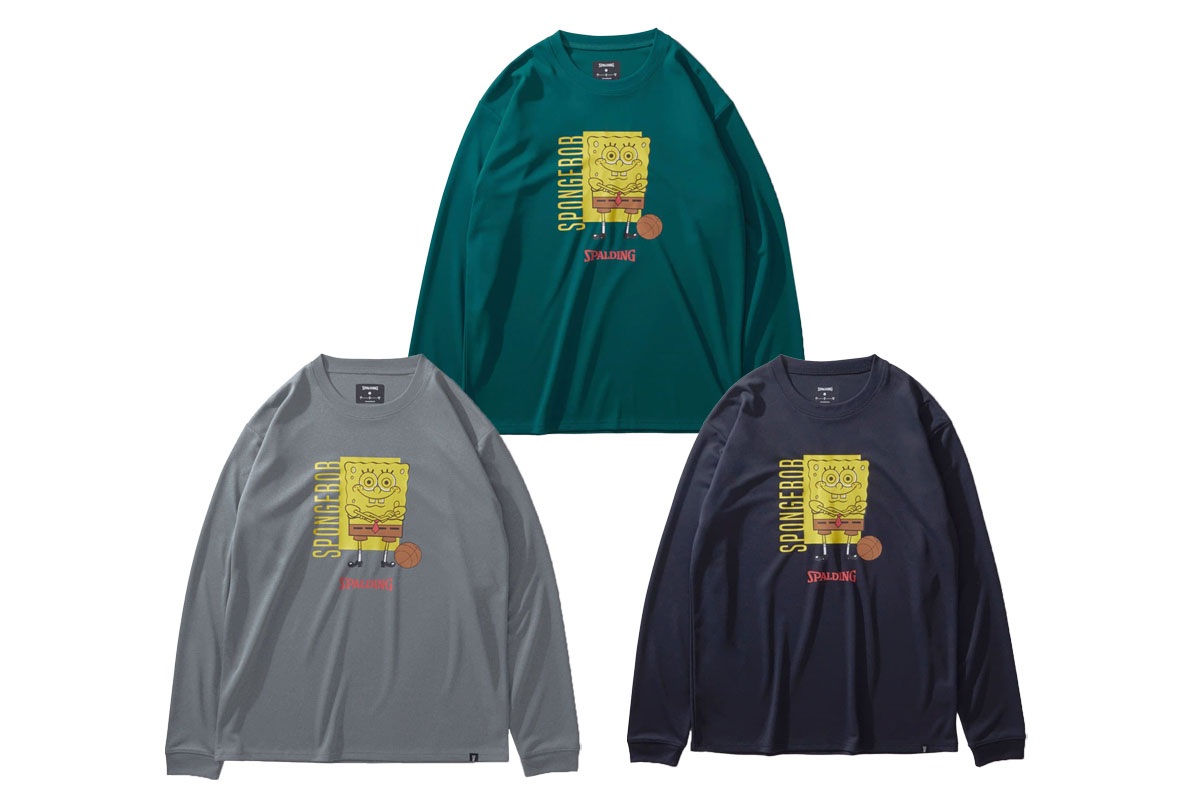 スポンジ・ボブ ロングスリーブTシャツ スポルディング 【SMT24142S】 バスケ ロンt 長袖