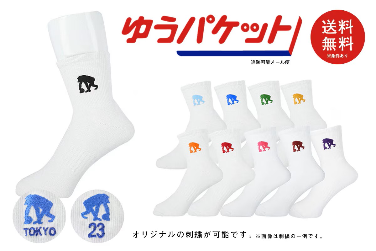 ◆ネーム刺繍可能◆【2足購入でメール便送料無料】エゴザル EGOZARU ワンポイントソックス【EZAC-8801】