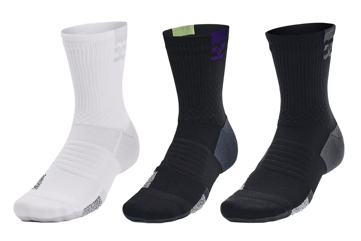 アーマードライ プレーメーカー ミッドクルー ソックス アンダーアーマー 【1376229】 バスケ ソックス バッソク　▲